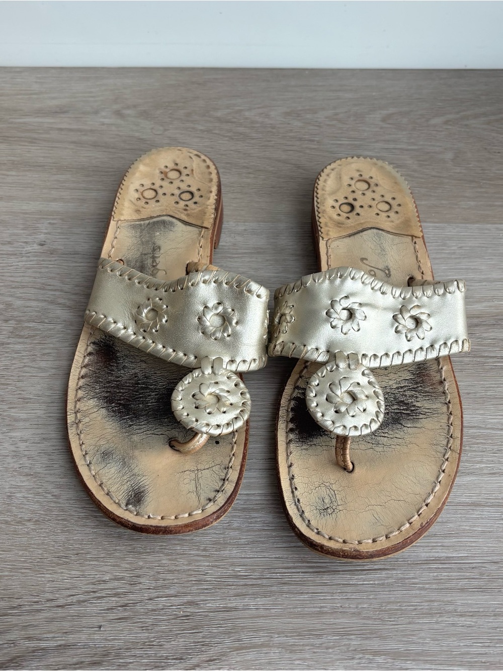 Jack Rogers Metallic Leather Sandals